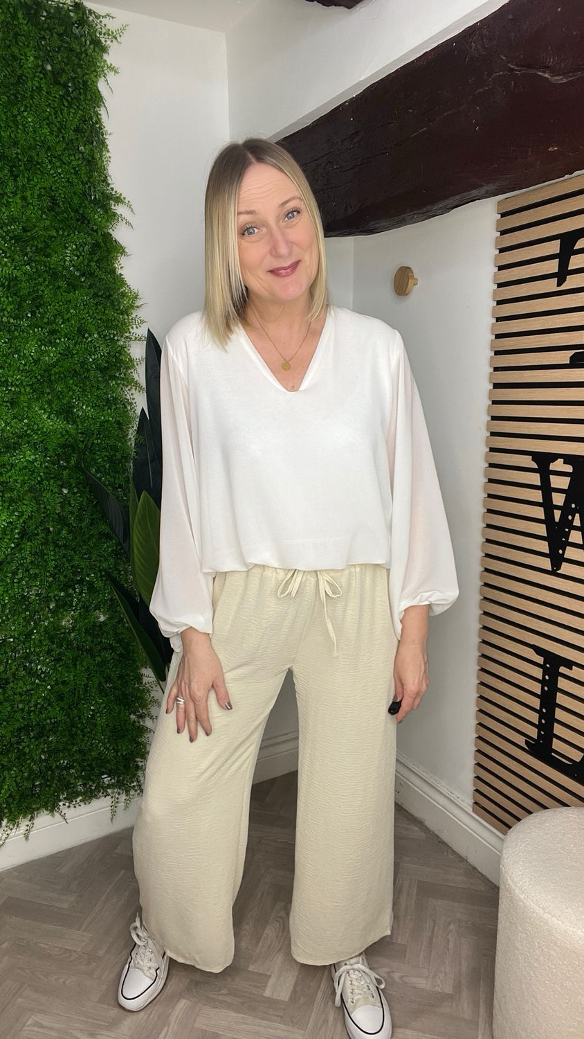 Floaty Summer Trousers - Ecru