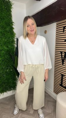 Floaty Summer Trousers - Ecru