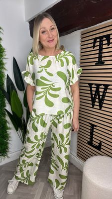 Co-ord Set Abstract - Green