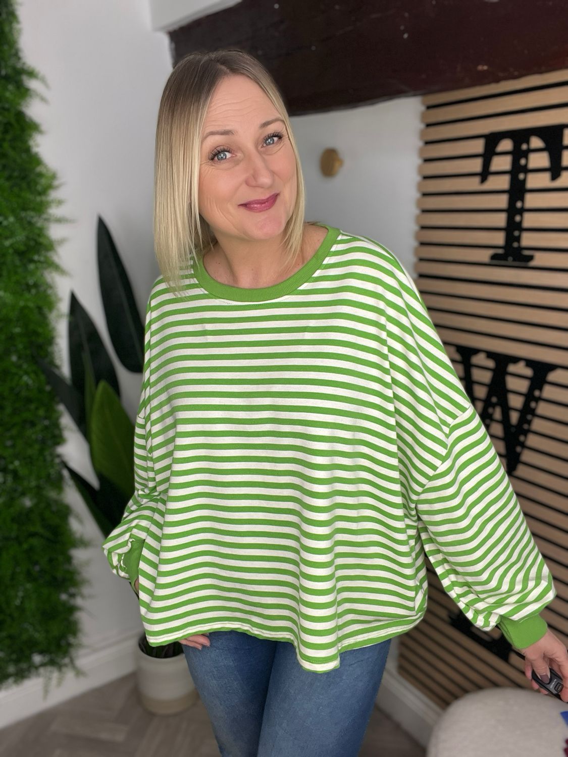 Stripe Long Sleeve Top - Green