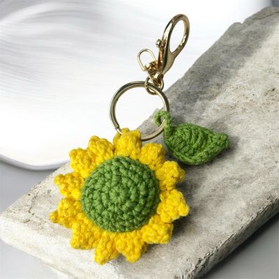 Crochet Knitted Keyring - Sunflower