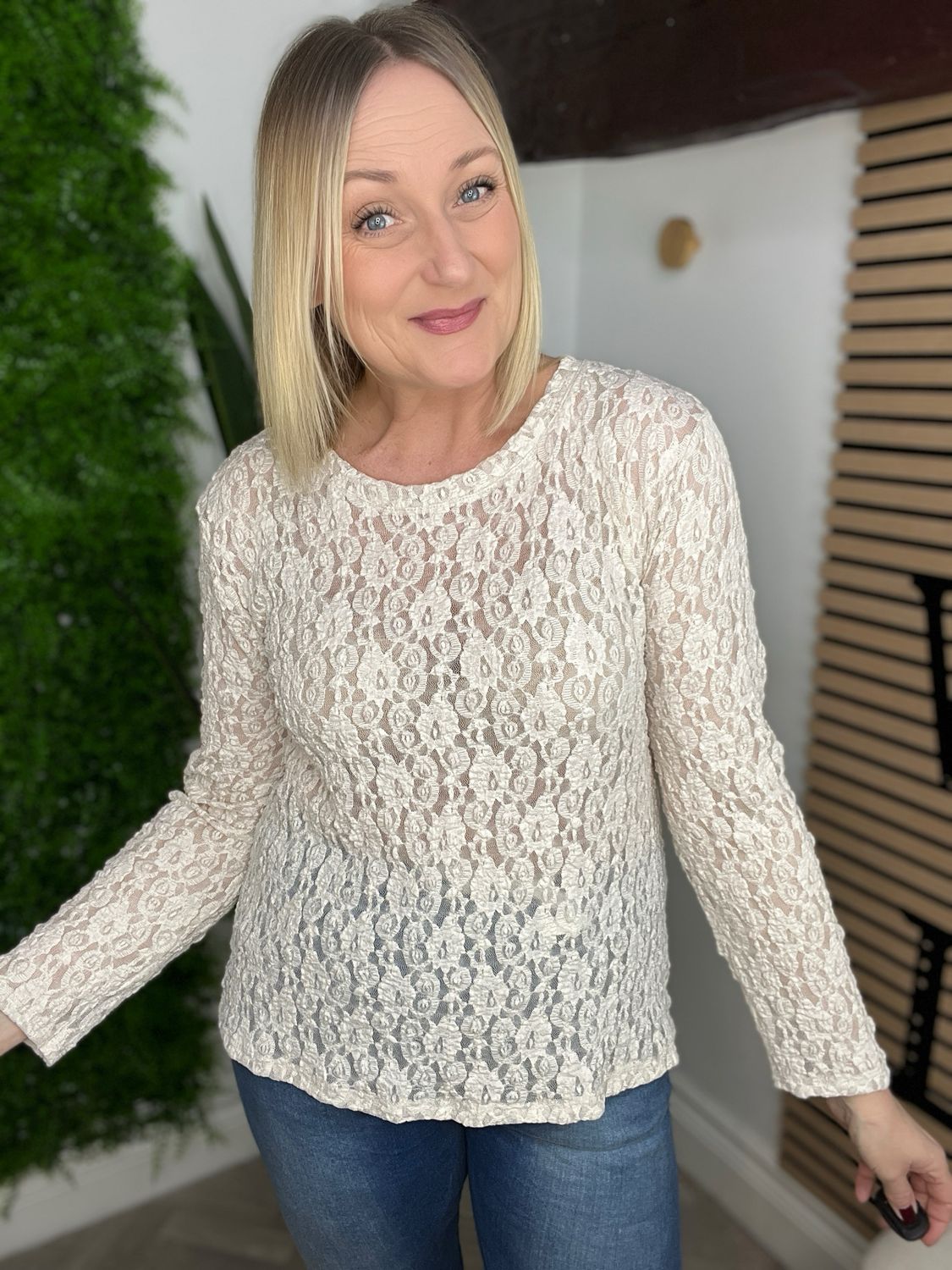 Lace ‘next to skin’ Top - Biscuit