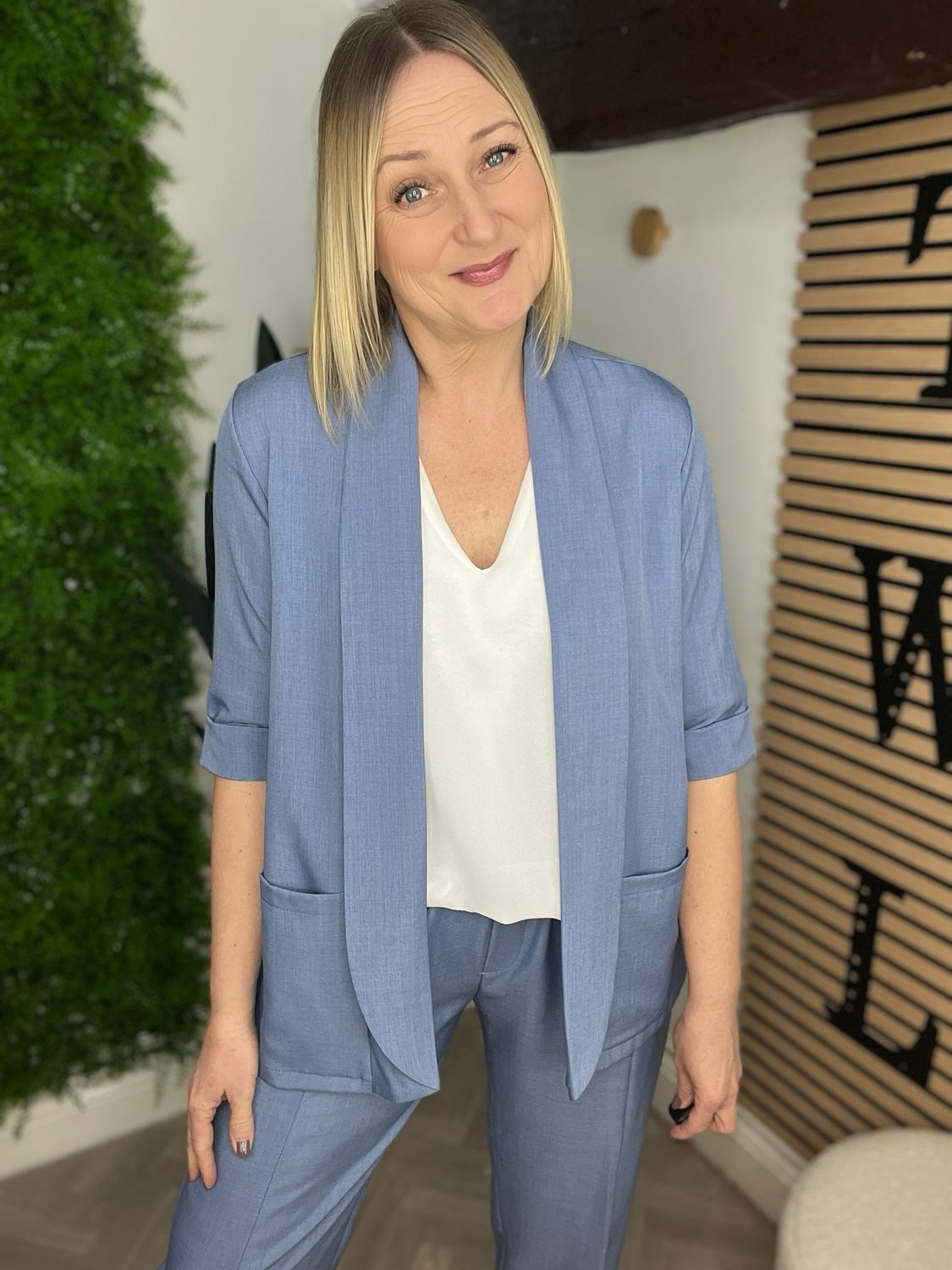 Relaxed 2 Piece Suit - Powder Blue ( C )