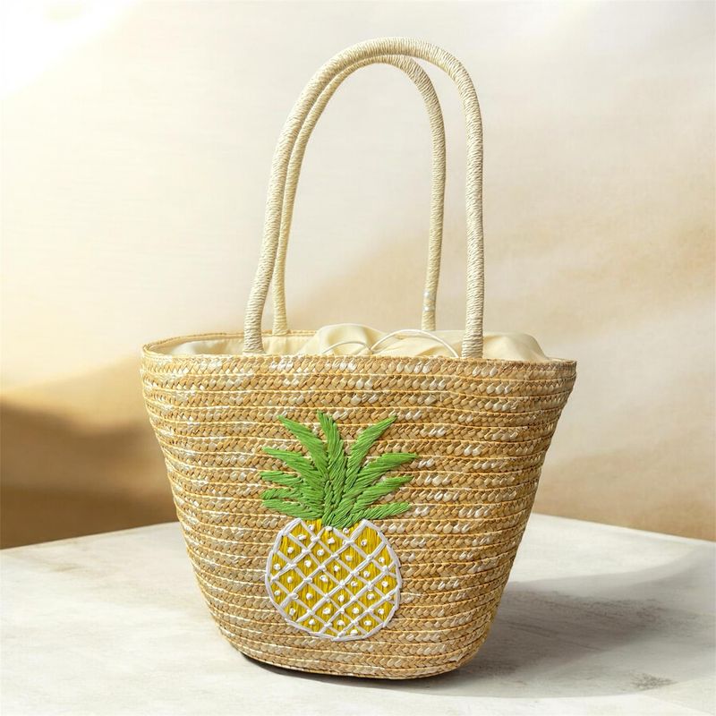 Raffia Bucket Bag - Pineapple