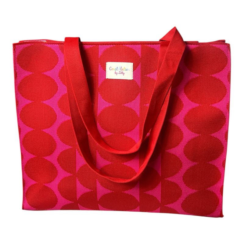 Abstract Large Tote Bag - Red & Pink