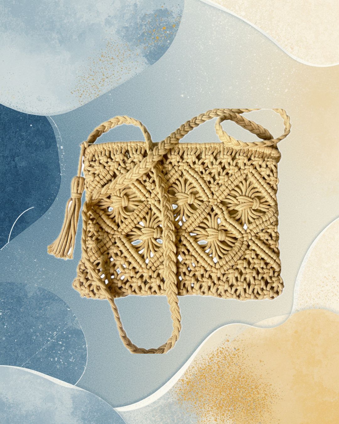Crochet Envelope Bag - Camel