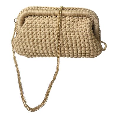Crochet Clutch Bag - Soft Camel