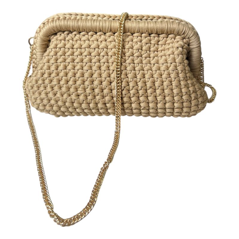 Crochet Clutch Bag - Soft Camel
