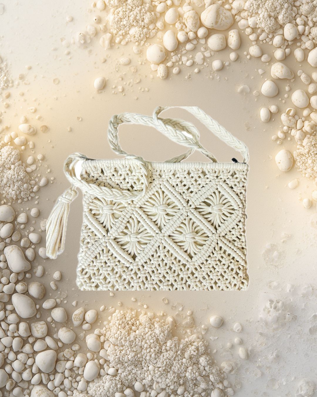 Crochet Envelope Bag - Ecru