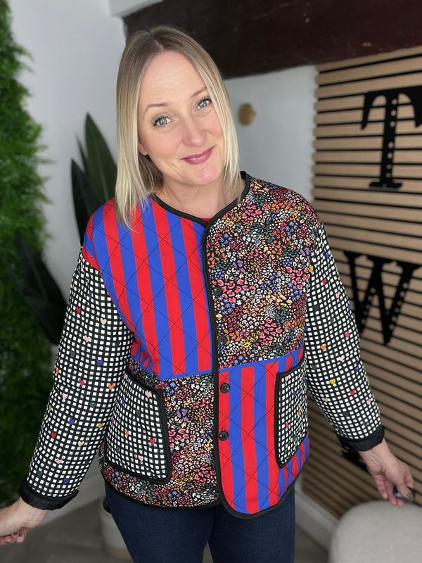 Lightweight Quilted Patchwork Jacket - Black Base