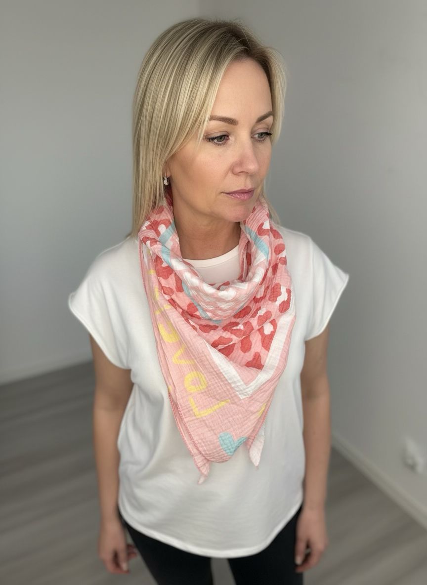 Cotton Waffle Summer Scarf - Rose Mix