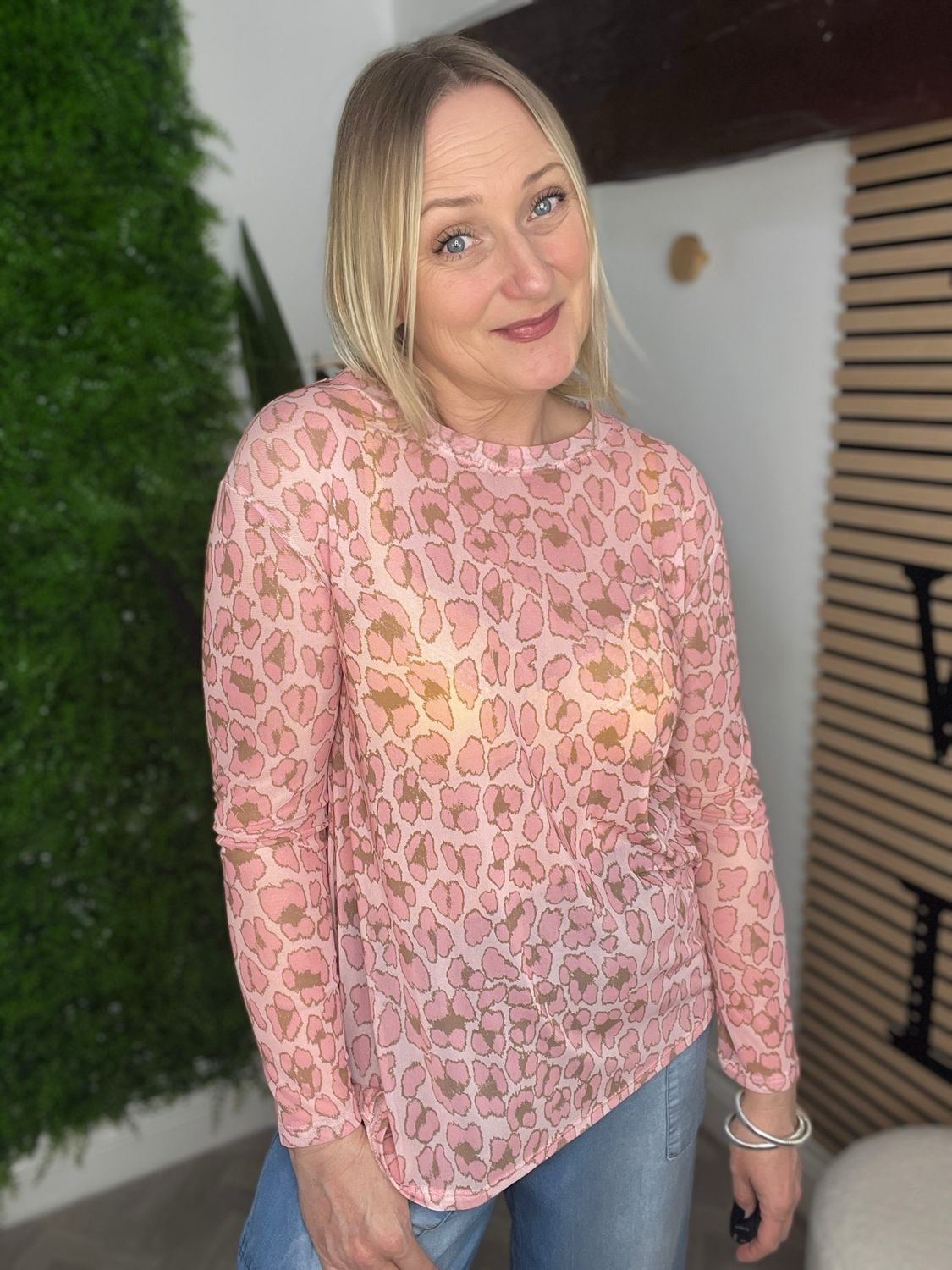 Sheer Mesh Base Layer - Animal Pink & Taupe