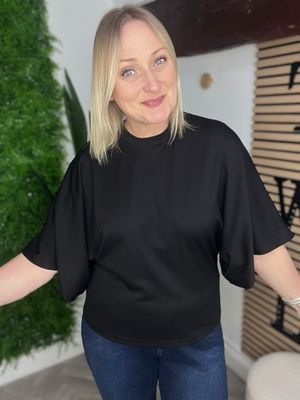 Wide Sleeve Tee - Black