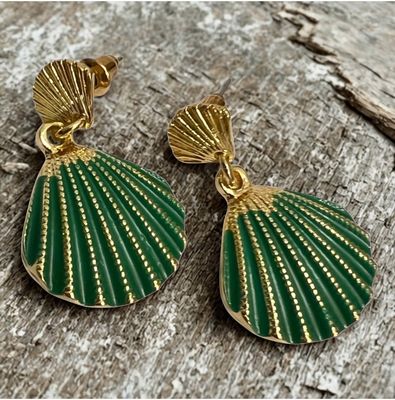 Shell Earrings - Green ( No Return )