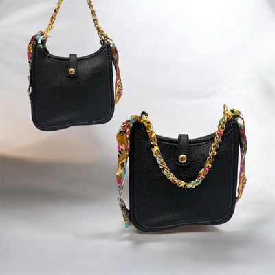 Mini Shoulder Bag With Satin Feel Scarf Detail