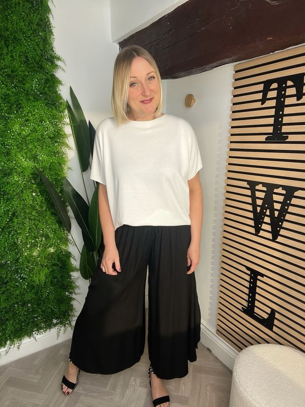 Floaty Palazzo Trousers - Black