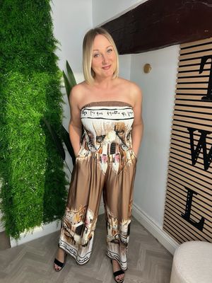 Venice Bandeau Jumpsuit- Cappuccino