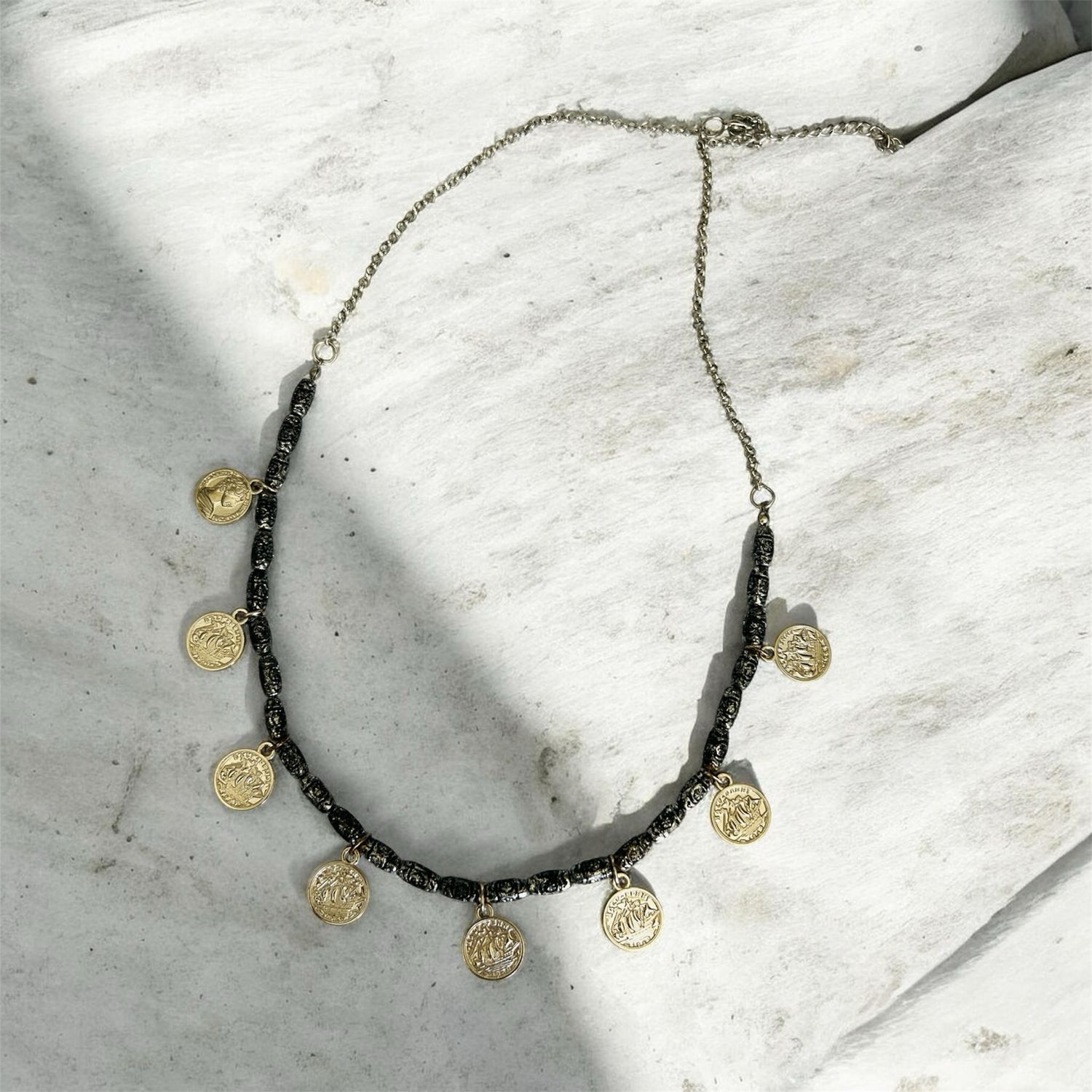 Mixed Metal Coin Necklace