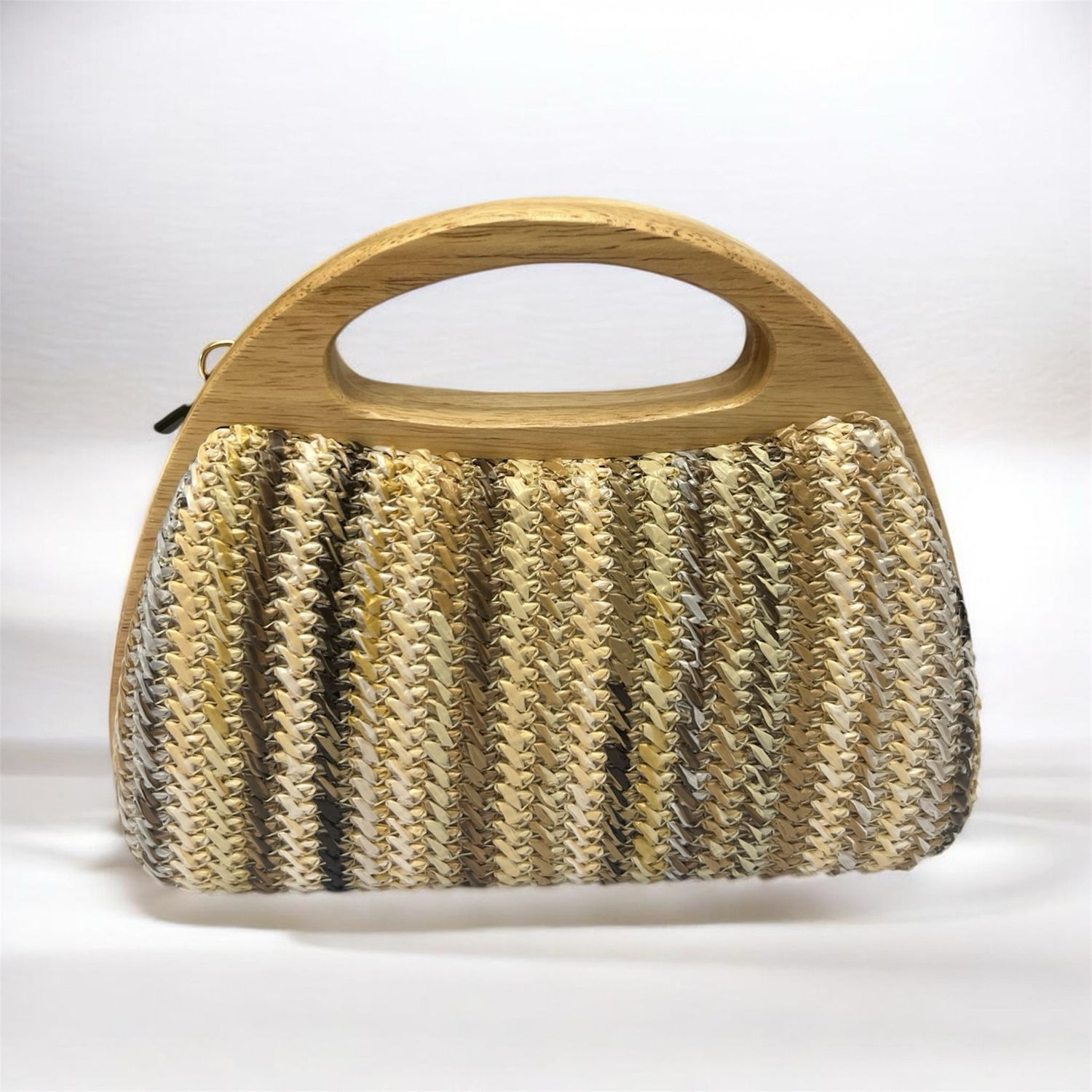 Small Clutch With Wooden Handle