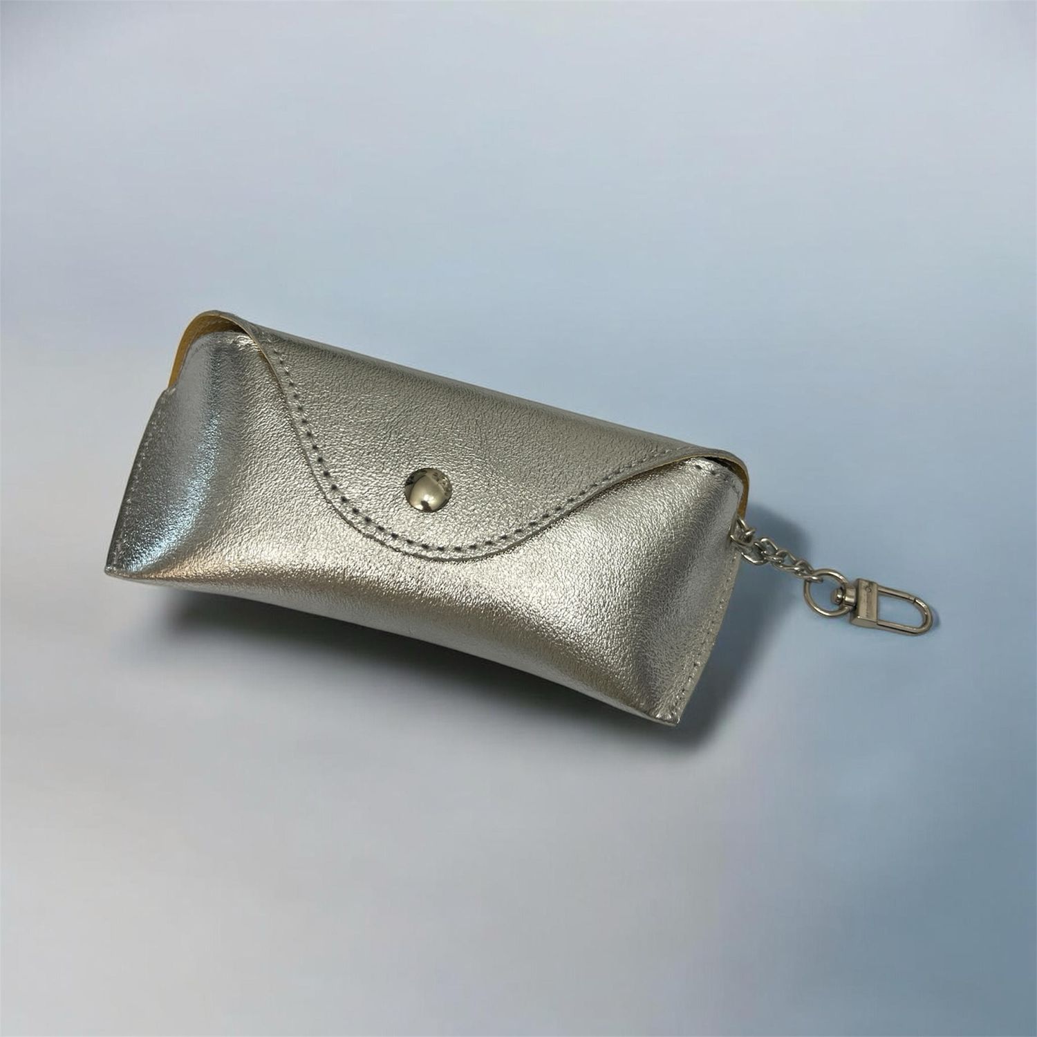 Leather Sunglass Case - Silver
