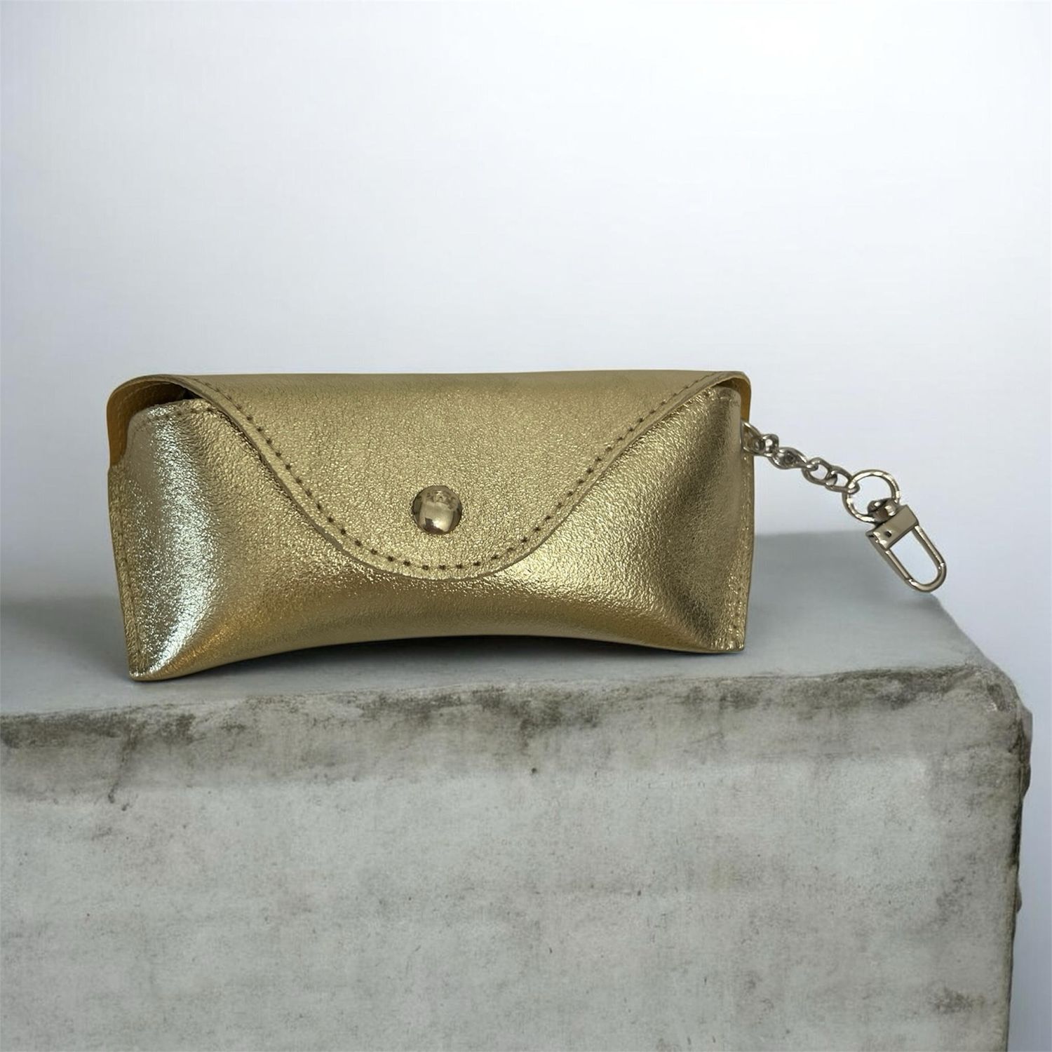 Leather Sunglass Case - Gold