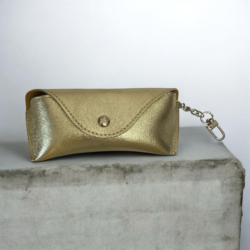 Leather Sunglass Case - Gold