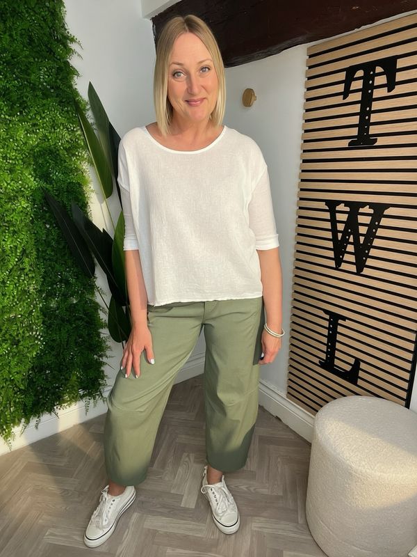 Relaxed Magic Trouser With Tapered Hem - Khaki