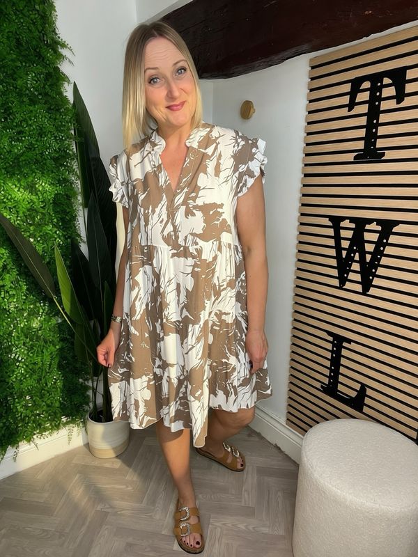 Smock Style Dress - Mocha
