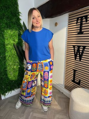 Tropical Floaty Trousers - Blue Mix Tropical Floaty Trousers - Blue Mix