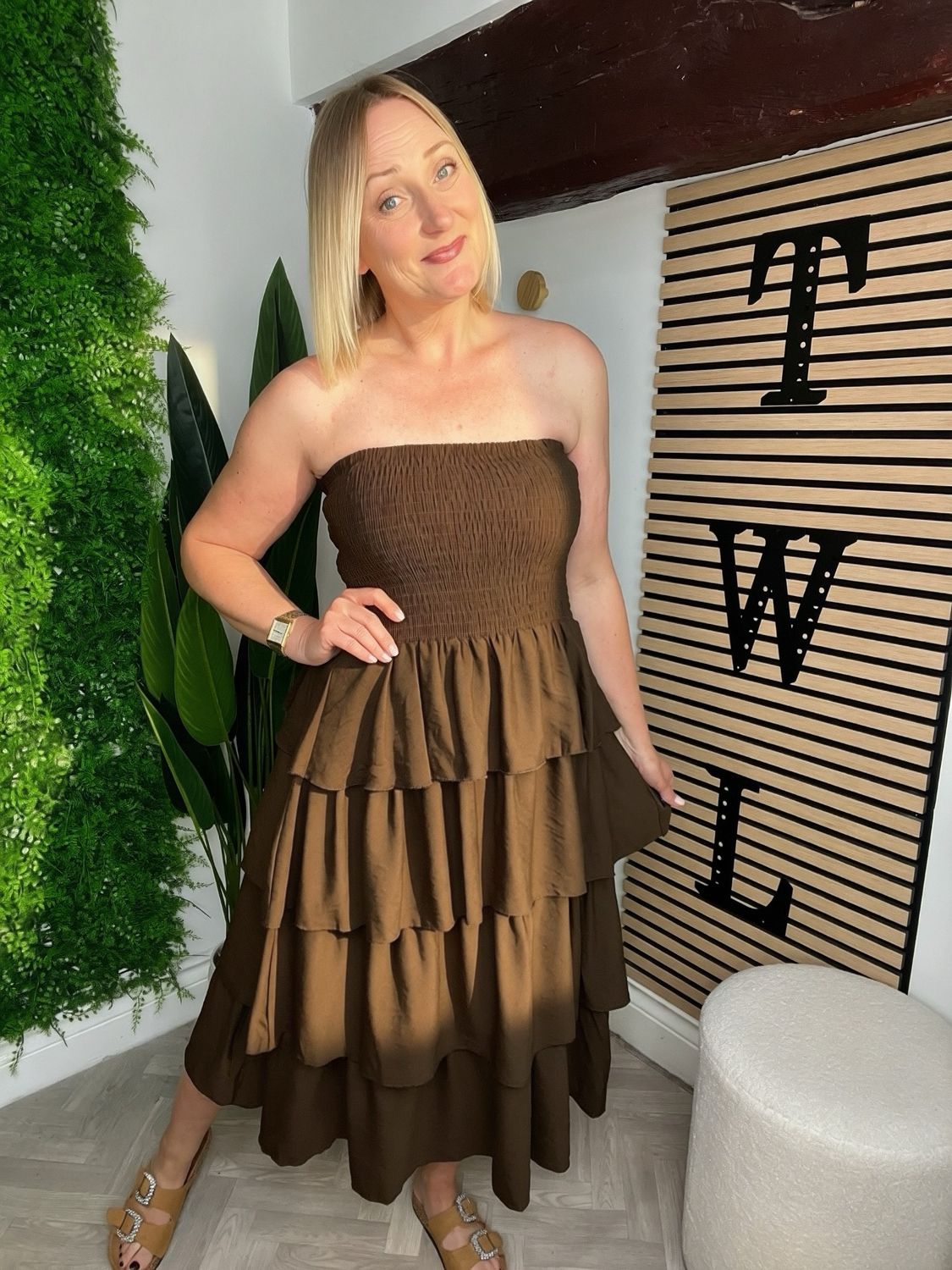RaRa Dress Midi Length - Brown