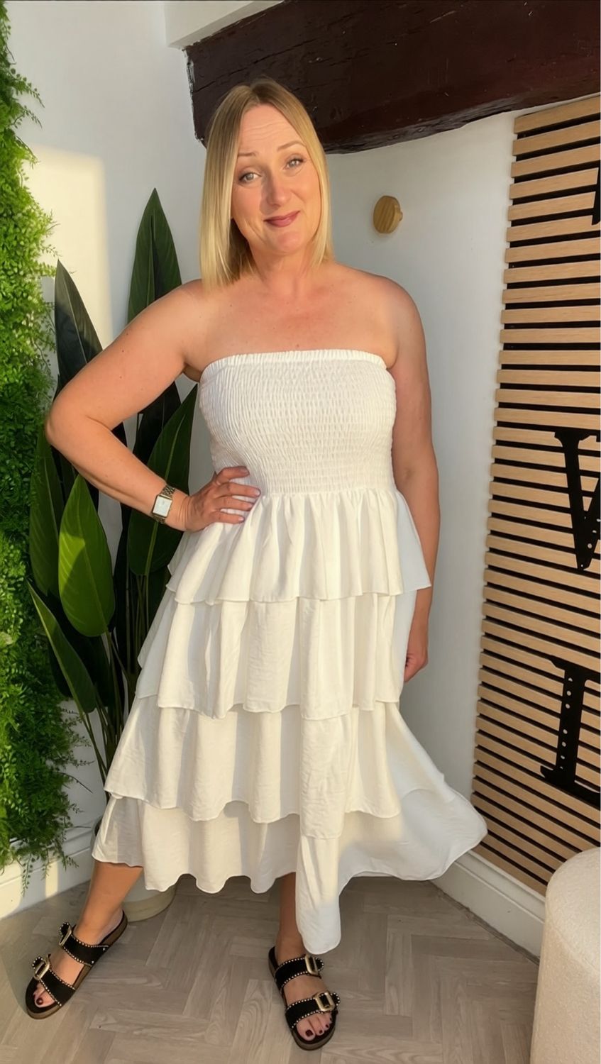 RaRa Dress Midi Length - White