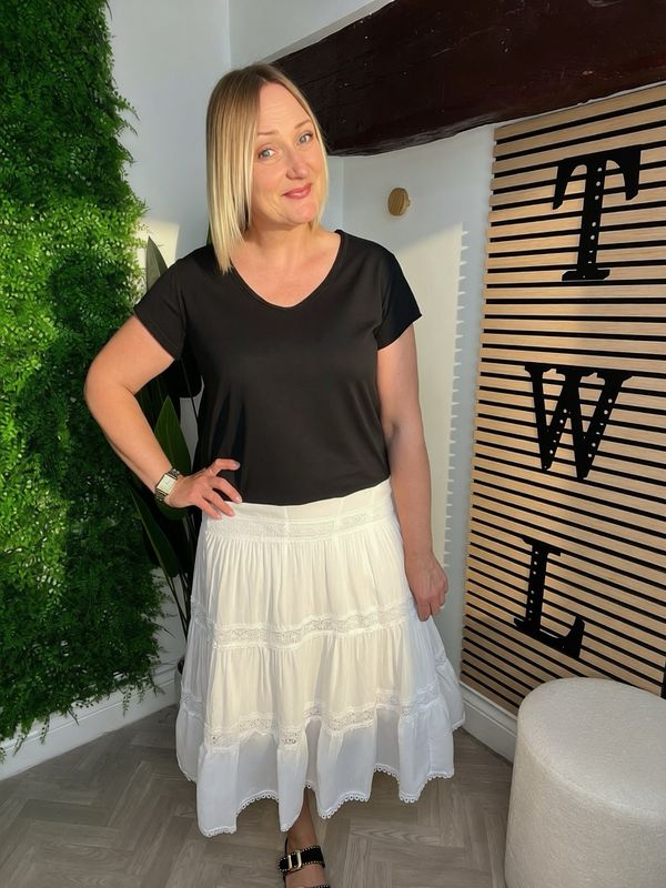 Gypsy Style Skirt - White