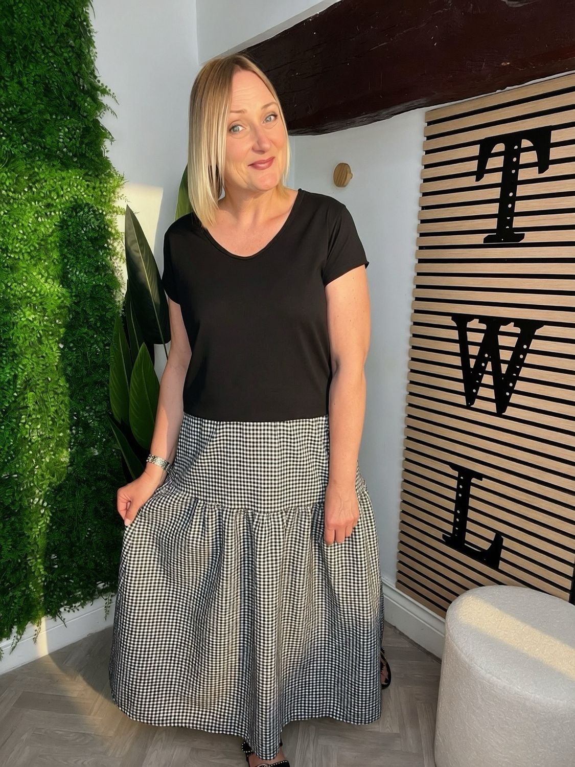 Gingham Skirt - Black Gingham Skirt - Black