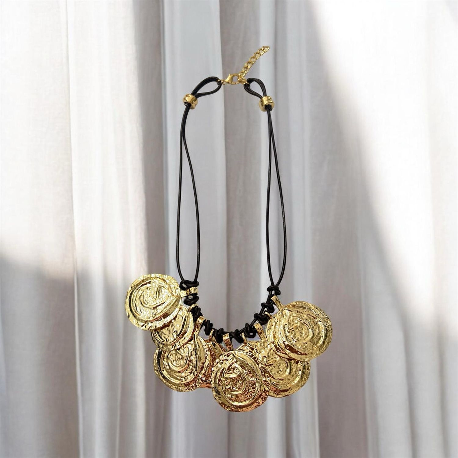 Multi Coin/Disc Gold Necklace