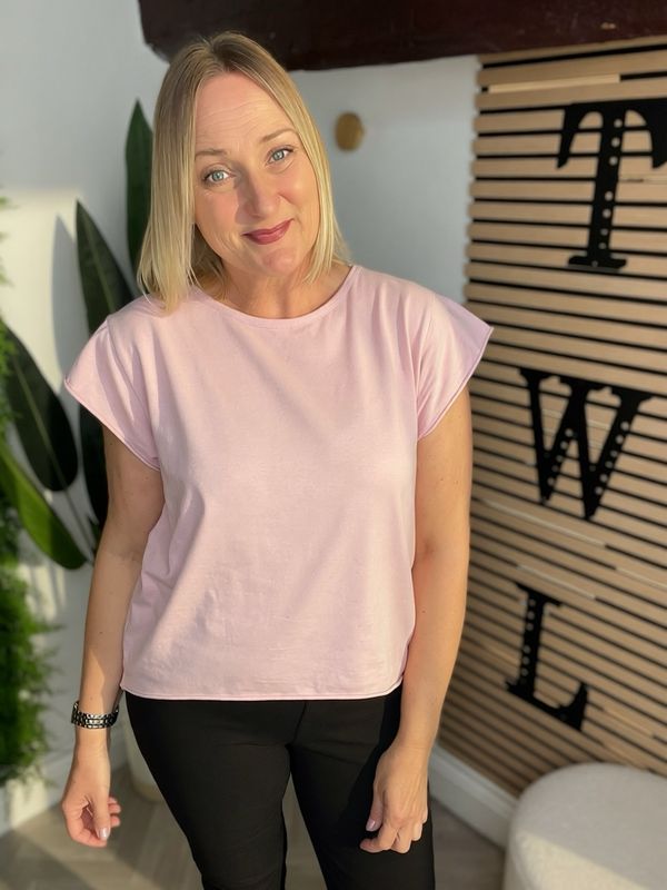 Flutter Sleeve Tee - Rose