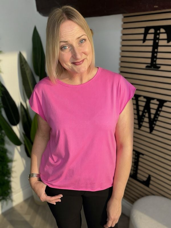 Flutter Sleeve Tee - Pink