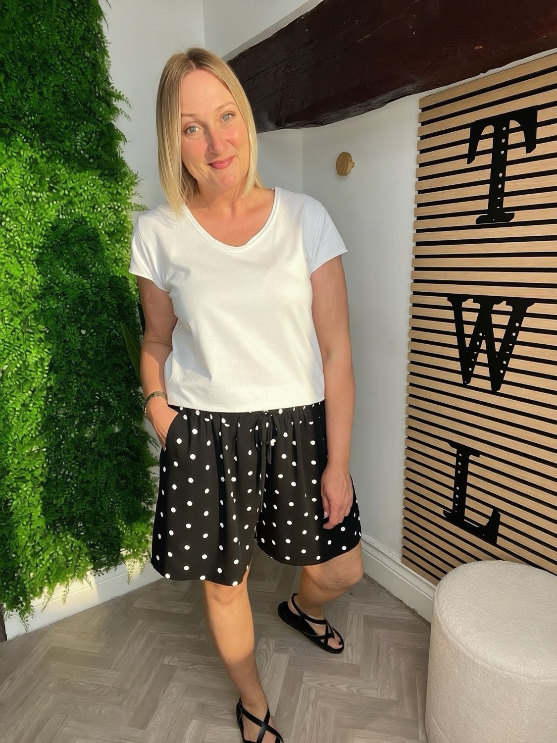 Polka Dot Shorts - Black & White