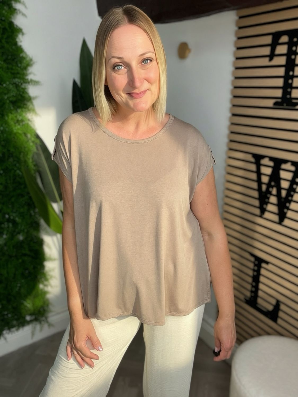 Relaxed A-line Tee - Latte