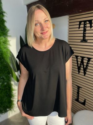 Relaxed A-line Tee - Black