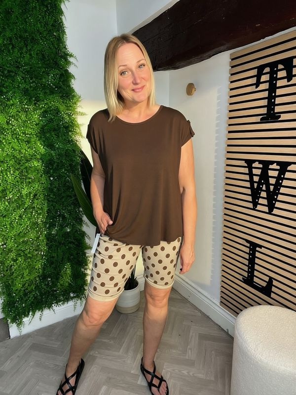 Polka Dot Magic Shorts - Mocha & Brown