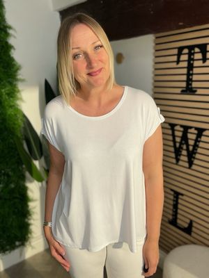 Relaxed A-line Tee - White