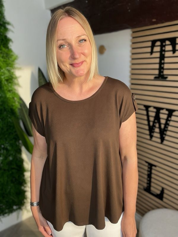 Relaxed A-line Tee - Brown