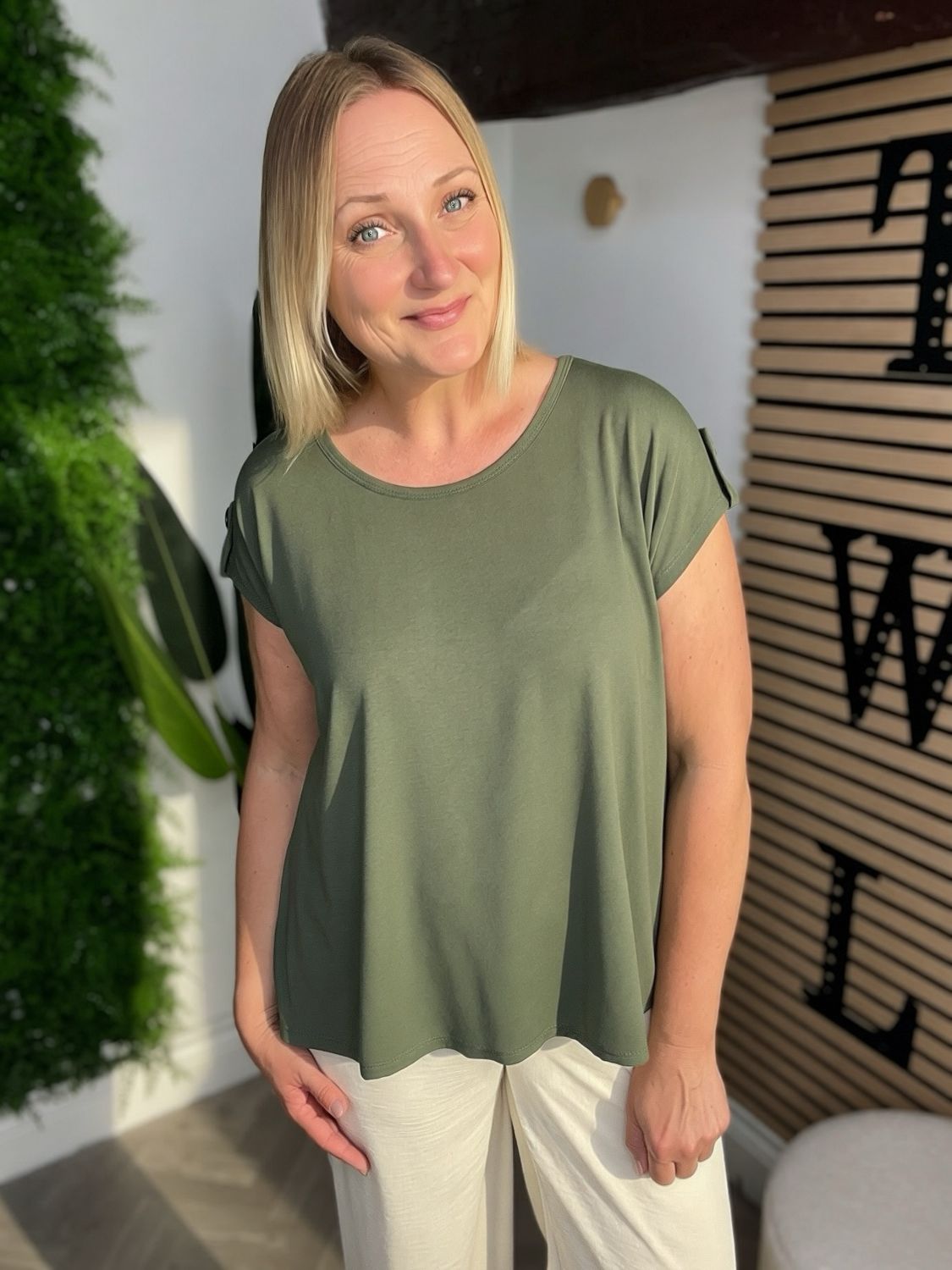 Relaxed A-line Tee - Khaki