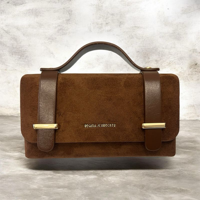 Suede Style Mini Handbag - Tan