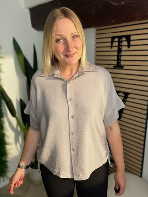 Side Tie Detail Shirt - Mink Side Tie Detail Shirt - Mink
