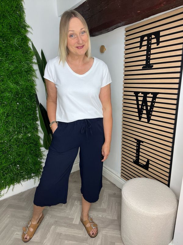 Culotte Trousers - Navy