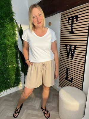 Loose Leg Shorts - Stone