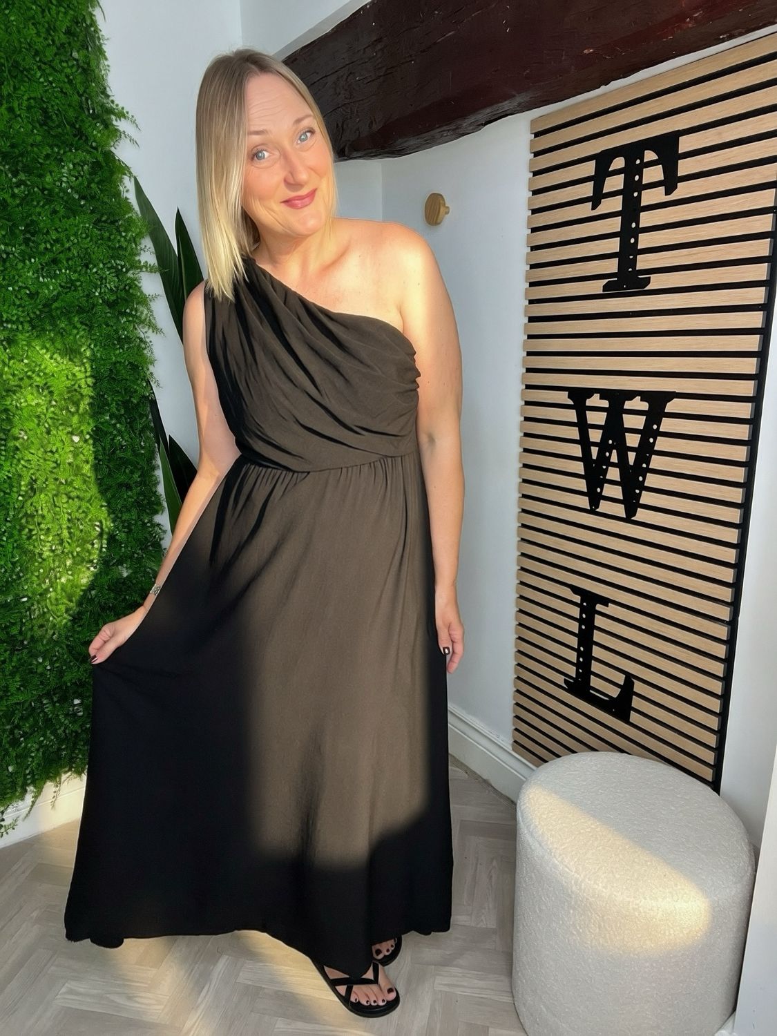 One Shoulder Dress - Black