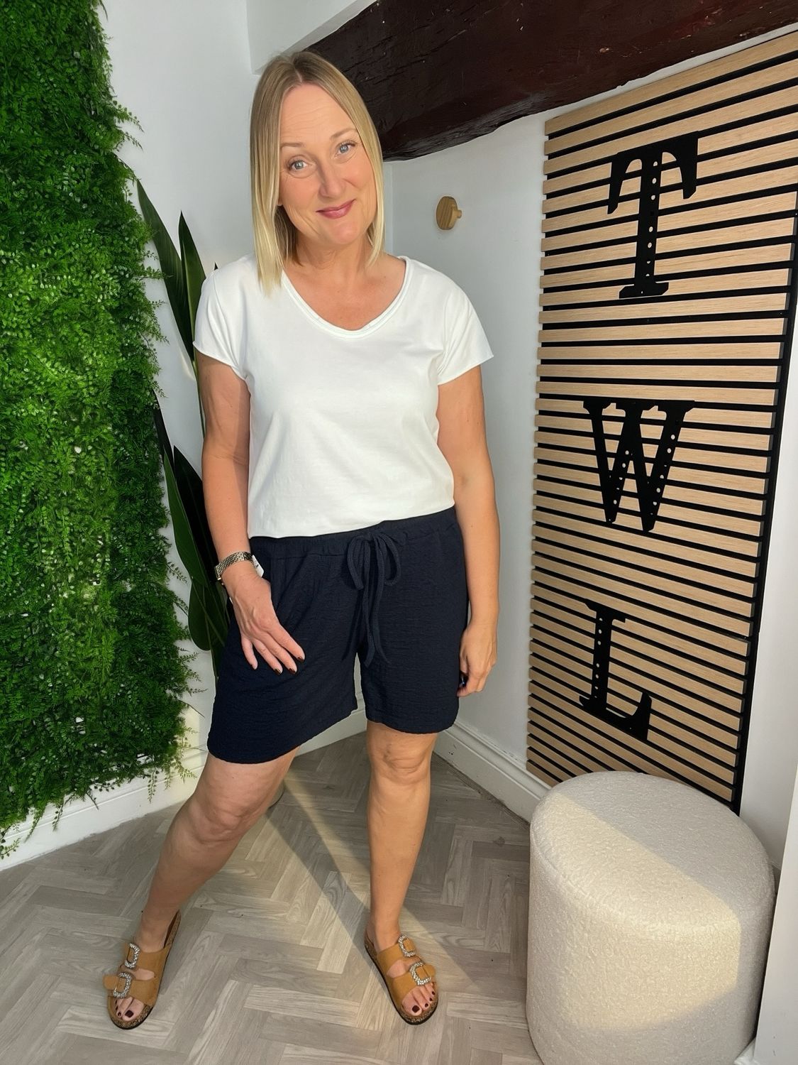 Crinkle Shorts - Navy