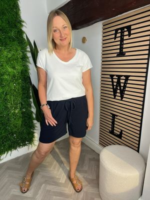 Crinkle Shorts - Navy